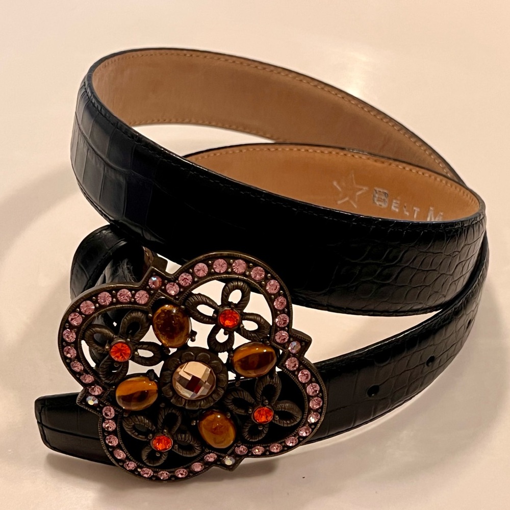 Black Belt with Ornate Buckle